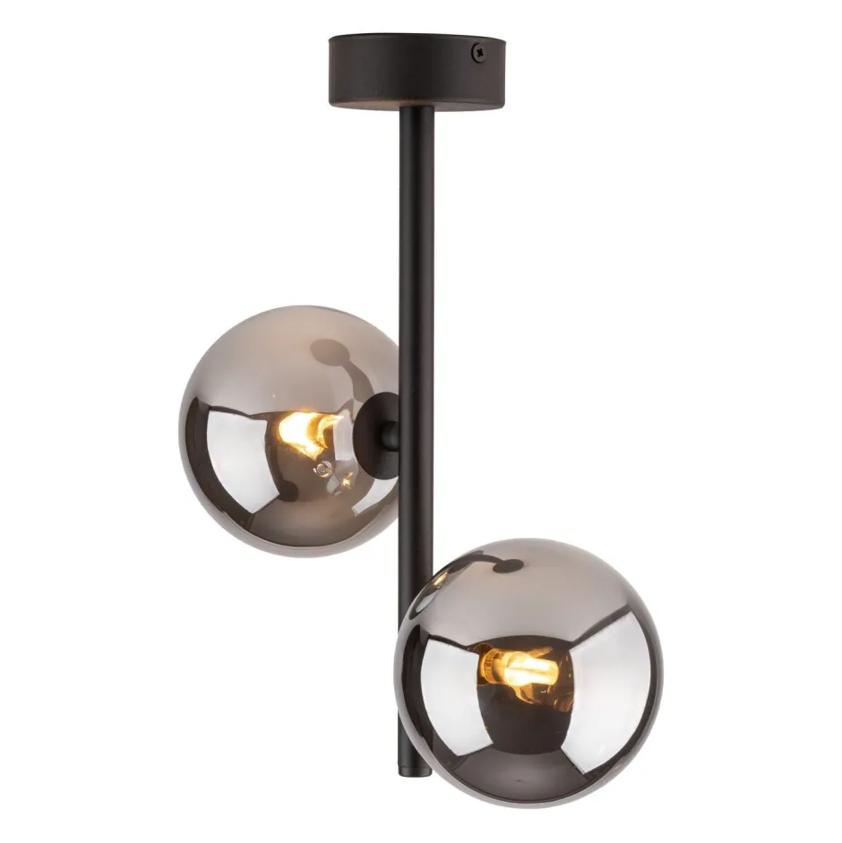 TK Lighting Deckenleuchte Glas Metall 2-flammig G9 Grau Schwarz< Deckenleuchten|Moderne Lampen