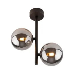 TK Lighting Deckenleuchte Glas Metall 2-flammig G9 Grau Schwarz< Deckenleuchten|Moderne Lampen