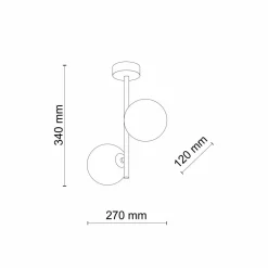 TK Lighting Deckenleuchte Glas Metall 2-flammig G9 Grau Schwarz< Deckenleuchten|Moderne Lampen