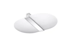 Flurlampen|Bürolampen*Sollux Deckenleuchte Glas Metall 45 cm lang Weiß Chrom 4x G9