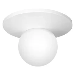 Deckenleuchten|Badezimmer Lampe*Luminex Deckenleuchte Glas Metall Weiß Ø29 cm E14 blendarm