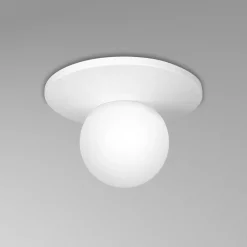 Deckenleuchten|Badezimmer Lampe*Luminex Deckenleuchte Glas Metall Weiß Ø29 cm E14 blendarm