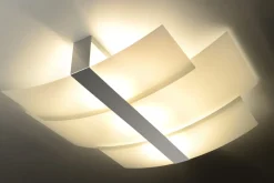 Sollux Deckenleuchte Glas Metall 61 cm lang blendarm flach 3x E27< Deckenleuchten|Flurlampen