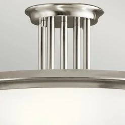 Deckenleuchten|Glaslampen*Elstead Deckenleuchte Glas Metall Ø42cm rund in Weiß Zinn