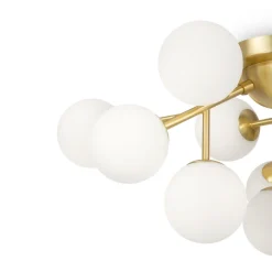 Maytoni Deckenleuchte Glas Metall G9 60 cm breit in Gold Weiß< Deckenleuchten|Badezimmer Lampe