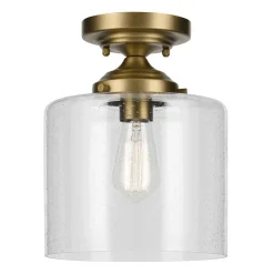 Elstead Deckenleuchte Glas Metall E27 Ø 21,6 cm in Messing klein< Deckenleuchten|Flurlampen