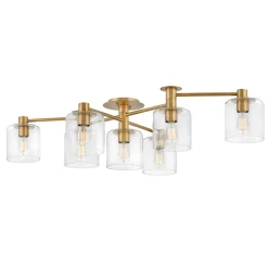 Deckenleuchten|Badezimmer Lampe*Elstead Deckenleuchte Glas Metall verstellbare Breite Messing antik