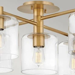 Deckenleuchten|Badezimmer Lampe*Elstead Deckenleuchte Glas Metall verstellbare Breite Messing antik