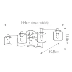 Deckenleuchten|Badezimmer Lampe*Elstead Deckenleuchte Glas Metall verstellbare Breite Messing antik
