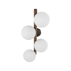 TK Lighting Deckenleuchte Glas Metall Holz 65 cm lang Weiß Braun 4x G9< Deckenleuchten|Flurlampen