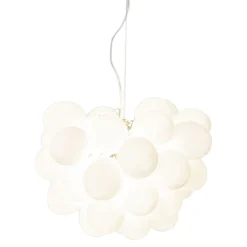 By Rydéns Deckenleuchte Glas Schirme B: 50 cm 8x G9 Modern Weiß Chrom< Hängelampen|Wohnzimmerlampen