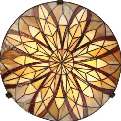 Elstead Deckenleuchte Glas Tiffany Stil Ø42cm rund SANSA< Deckenleuchten|Flurlampen
