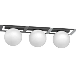 Deckenleuchten|Badezimmer Lampe*Luminex Deckenleuchte Glaskugeln Schwarz Weiß Chrom E27 L:70 cm