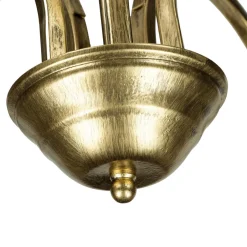 Hängelampen|Esszimmer Lampen*Emibig Deckenleuchte Gold Antik Weiß Glasschirm 5-flammig