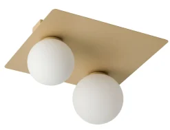 Sigma Deckenleuchte Gold Modern Glas Kugel 2-flammig L:33 cm< Deckenleuchten|Flurlampen