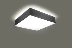 Sollux Deckenleuchte Grau blendarm B: 25 cm E27 eckig< Wohnzimmerlampen|Moderne Lampen