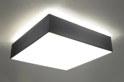 Wohnzimmerlampen|Moderne Lampen*Sollux Deckenleuchte Grau eckig 55 cm 4x E27 Modern