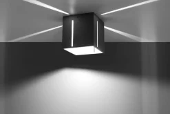 Deckenleuchten|Flurlampen*Sollux Deckenleuchte Grau quadratisch Würfel B:10cm G9