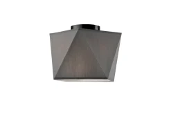 Deckenleuchten|Schlafzimmer Lampen*Lamkur Deckenleuchte Grau Stoff Wohnzimmer stylisch JUSTINE