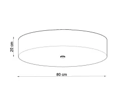 Sollux Deckenleuchte groß Ø 80 cm rund Weiß Stoff Glas 6x E27< Deckenleuchten|Flurlampen