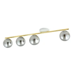 Deckenleuchten|Flurlampen*Emibig Deckenleuchte groß 100 cm lang Rauchglas Metall