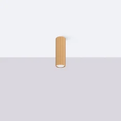 Flurlampen|Wohnzimmerlampen*Sollux Deckenleuchte GU10 Ø 6,5 cm schmal H: 20 cm in Gold Aufputz