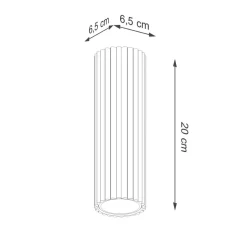 Flurlampen|Wohnzimmerlampen*Sollux Deckenleuchte GU10 Ø 6,5 cm schmal H: 20 cm in Gold Aufputz