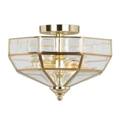 Elstead Deckenleuchte HESU Messing Poliert Ø32cm Lampe< Deckenleuchten|Flurlampen