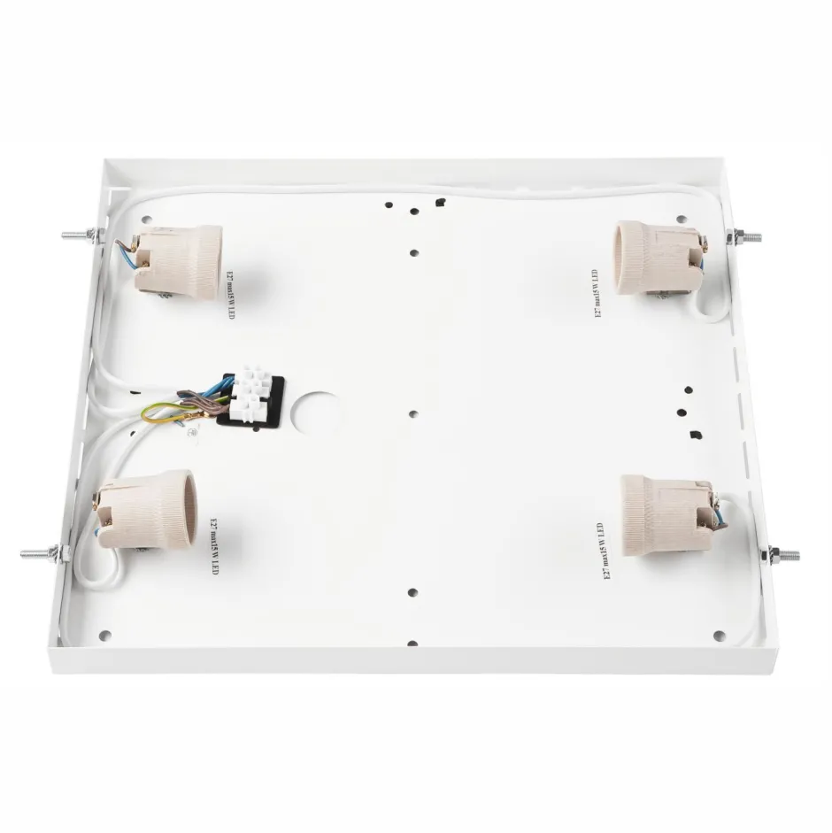 Lamkur Deckenleuchte Holz B: 39 cm klein quadratisch in Eiche 4x E27< Deckenleuchten|Bürolampen