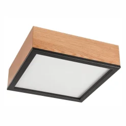 Deckenleuchten|Bürolampen*Lamkur Deckenleuchte Holz B: 31 cm klein quadratisch 2x E27