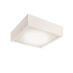 Deckenleuchten|Flurlampen*Lamkur Deckenleuchte Holz Glas B: 27,5 cm quadratisch Weiß