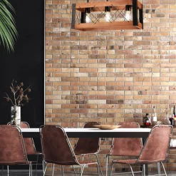 Lamkur Deckenleuchte Holz Metall Rustikal L: 53 cm Schwarz 3x E27< Deckenleuchten|Rustikale Lampen