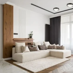 Holzlampen|Moderne Lampen*Lamkur Deckenleuchte Holz Rund Braun Wohnzimmer Modern