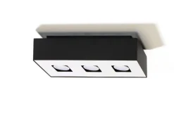 Sollux Deckenleuchte HYDRA in Schwarz 3-flmg< Flurlampen|Bürolampen