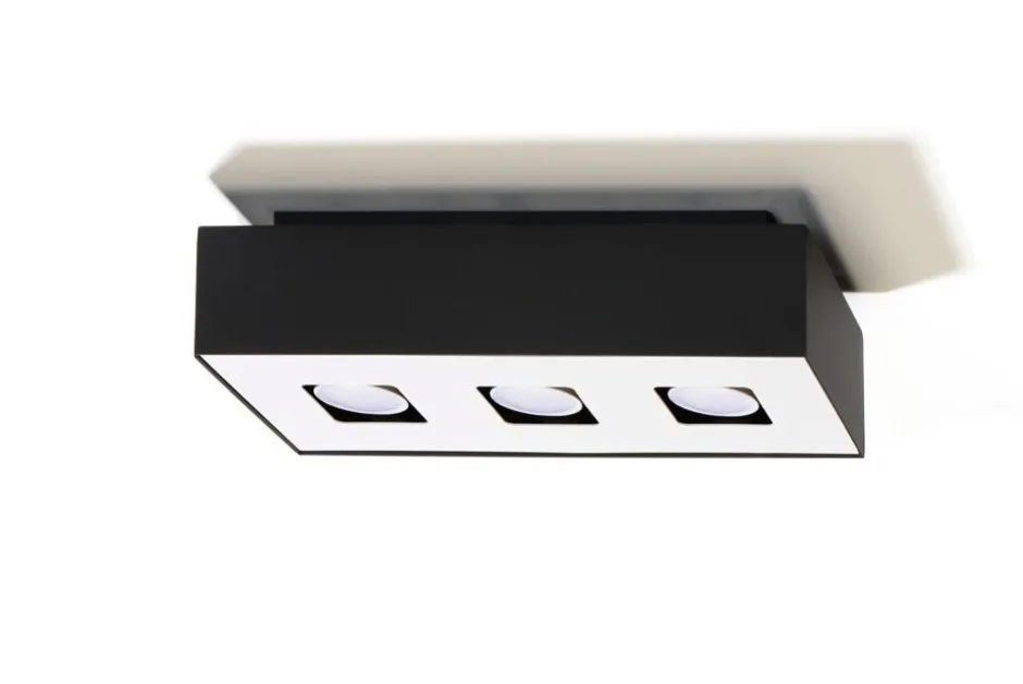 Sollux Deckenleuchte HYDRA in Schwarz 3-flmg< Flurlampen|Bürolampen