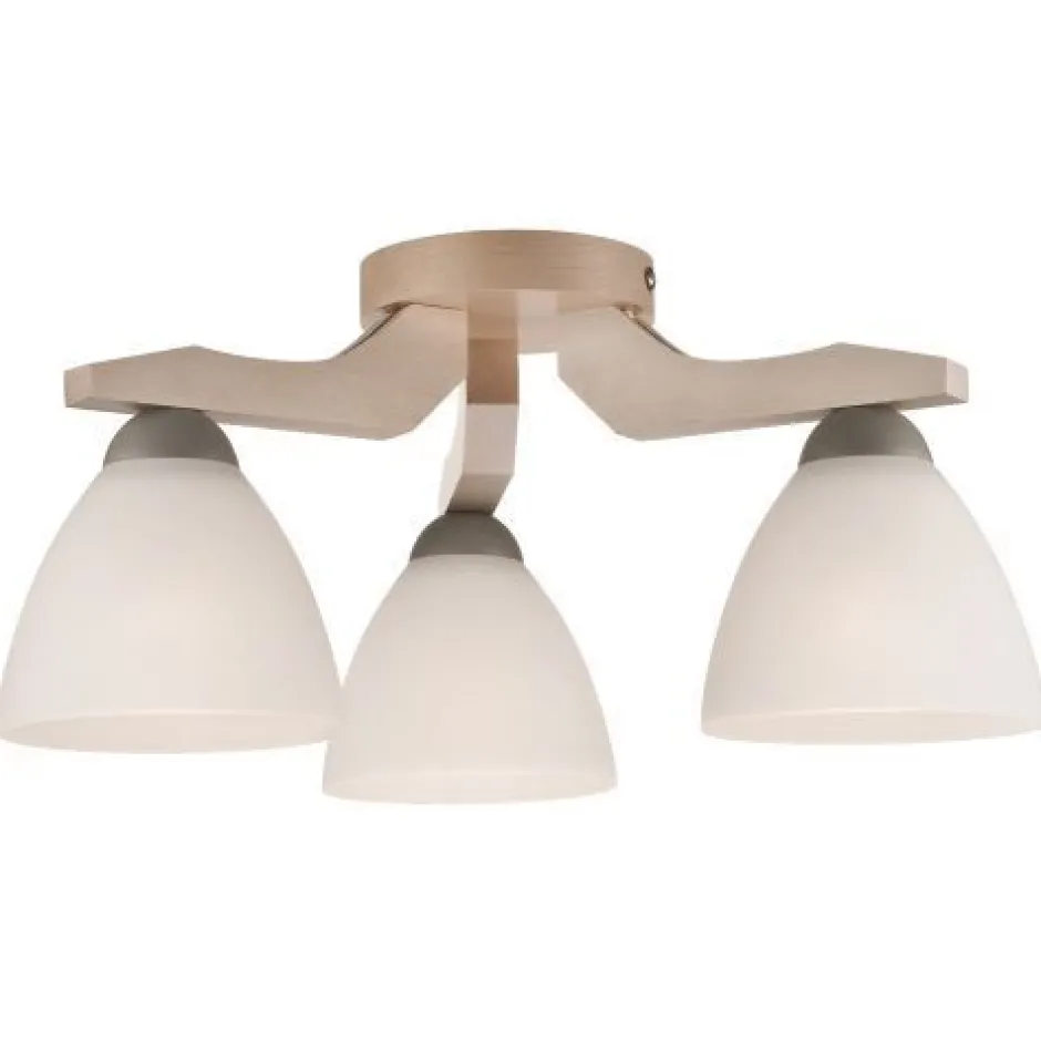 Lamkur Deckenleuchte in Buche Weiß Holz Wohnzimmer< Deckenleuchten|Flurlampen