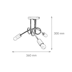 Moderne Lampen|Wohnzimmerlampen*Lamkur Deckenleuchte in Chrom Wohnzimmer 3-flmg Esszimmer