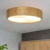 Lamkur Deckenleuchte in Eiche rund Wohnzimmer Holz Lampe< Holzlampen|Moderne Lampen