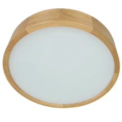 Lamkur Deckenleuchte in Eiche rund Wohnzimmer Holz Lampe< Holzlampen|Moderne Lampen