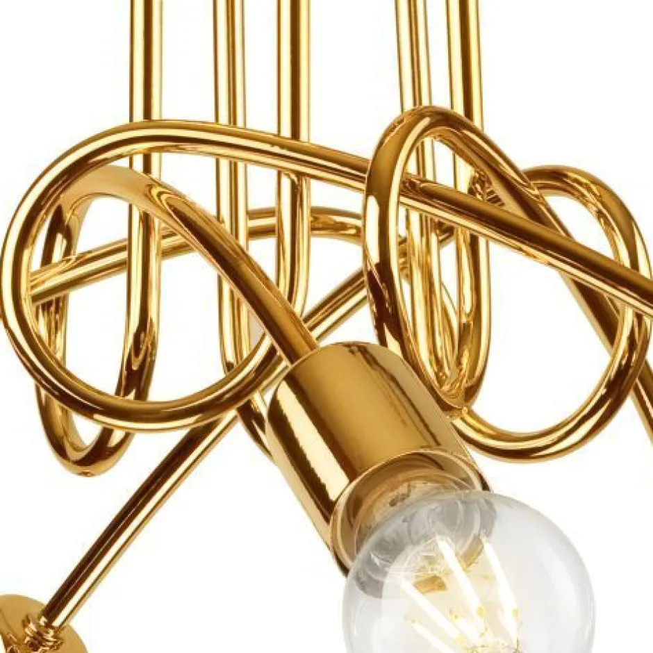 Lamkur Deckenleuchte in Gold Metall 5-flmg Wohnzimmer< Deckenleuchten|Moderne Lampen