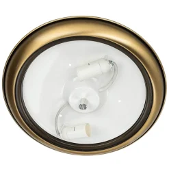 Jupiter Deckenleuchte in Messing antik Weiß Glas KELSEY< Deckenleuchten|Flurlampen