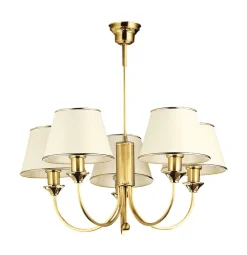 Jupiter Deckenleuchte in Messing 5-flmg Esszimmer PENELO< Deckenleuchten|Messinglampen