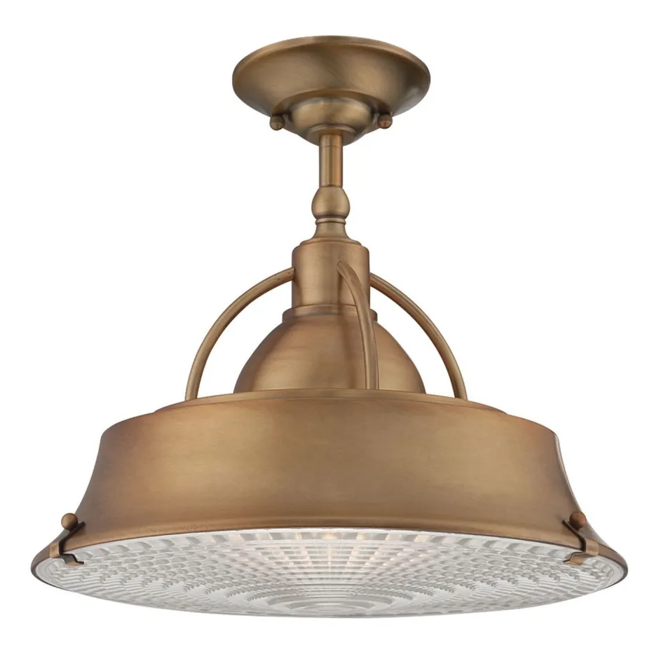 Deckenleuchten|Flurlampen*Elstead Deckenleuchte Industrial Metall Glas in Kupfer antik