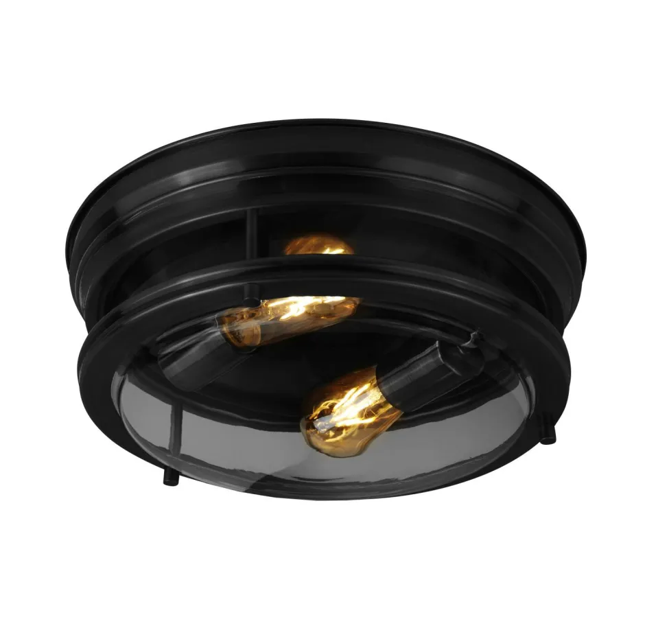 Searchlight Deckenleuchte IP44 E27 Ø 35 cm Schwarz Badezimmer< Deckenleuchten|Badezimmer Lampe