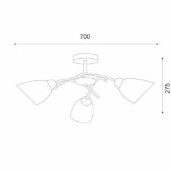 Lamkur Deckenleuchte Jugendstil Glas Metall in Messing Weiß< Deckenleuchten|Flurlampen