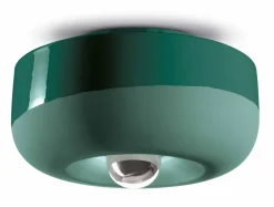 Wohnzimmerlampen|Keramiklampen*Ferroluce Deckenleuchte Keramik E27 D: 27 cm Grün rund