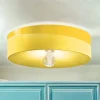 Ferroluce Deckenleuchte Keramik E27 D: 40 cm rund Gelb ENRICO< Keramiklampen|Retro Lampen