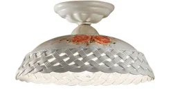 Ferroluce Deckenleuchte Keramik E27 rund Ø 32 cm Landhaus ROSITO< Wohnzimmerlampen|Keramiklampen