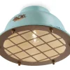 Ferroluce Deckenleuchte Keramik rund D: 35 cm E27 Vintage Hellblau< Wohnzimmerlampen|Keramiklampen