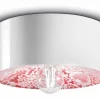 Wohnzimmerlampen|Keramiklampen*Ferroluce Deckenleuchte Keramik rund D: 25 cm Weiß Rot E27 Retro